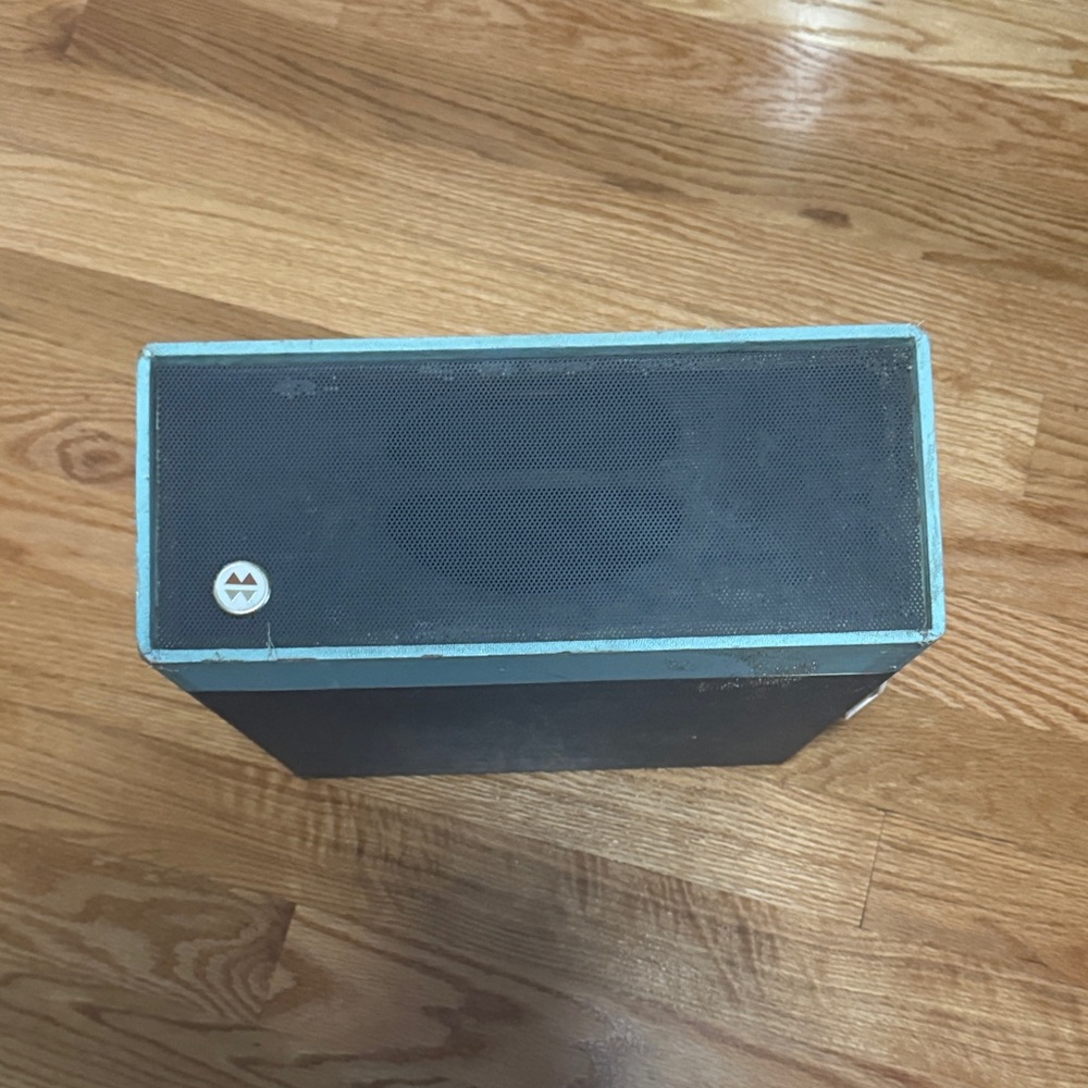 Vintage White and Blue Storage Box